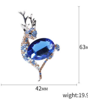 Roztomilá brošňa na šaty v podobe jelenčeka z kryštálov