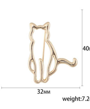 Štýlová brošňa na šaty v podobe siluety mačky