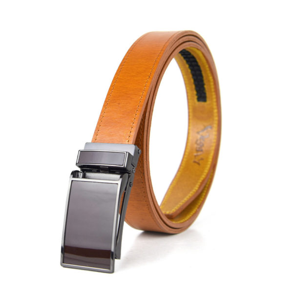 Luxusný kožený opasok s automatickou prackou GLOSSY BROWN - Image 4