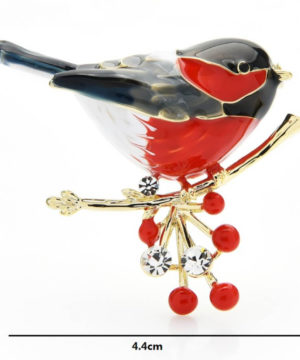 Luxusná brošňa v podobe farebného smaltovaného vtáčika
