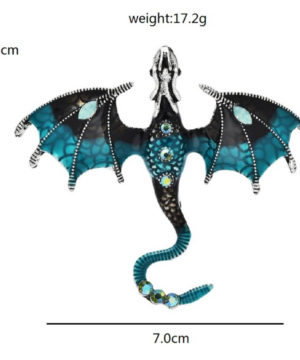 Luxusná brošňa v podobe tyrkysového smaltovaného draka