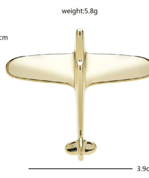 Štýlová brošňa v podobe jednoduchého zlatého lietadla