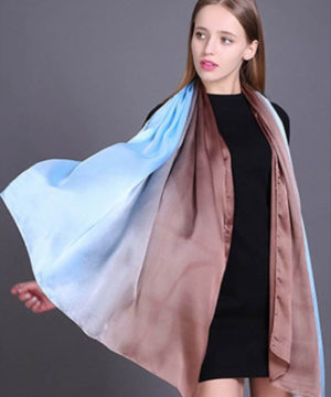 Veľký hodvábny šál v dvoch farbách - vzor 4, 180 x 110 cm