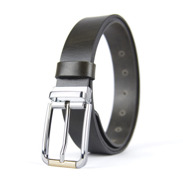 Luxusný kožený opasok SILVER GOLD, šírka 3.3cm, Výroba na Slovensku - Image 4