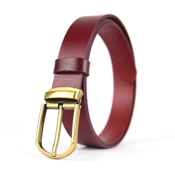 Luxusný kožený opasok CLASSIC BRASS, šírka 3.3cm, Výroba na Slovensku - Image 3