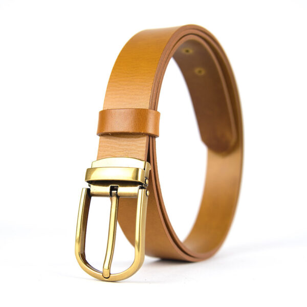 Luxusný kožený opasok CLASSIC BRASS, šírka 3.3cm, Výroba na Slovensku - Image 5