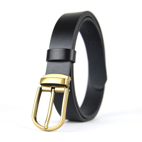 Luxusný kožený opasok CLASSIC BRASS, šírka 3.3cm, Výroba na Slovensku