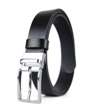 Luxusný kožený opasok MODERN SILVER, šírka 3.3cm, Výroba na Slovensku