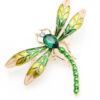 Luxusná brošňa na šaty v podobe roztomilej zelenej vážky