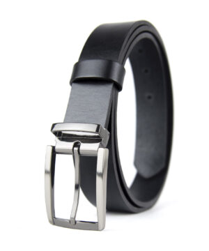Luxusný kožený opasok GUN METAL, šírka 3.3cm, Slovenská výroba