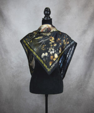 Luxusná hodvábna šatka DEŇ A NOC, 90 x 90cm, Vyrobené na Slovensku