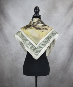 Luxusná ručne maľovaná  hodvábna šatka TIGER, 90 x 90cm, Výroba na Slovensku