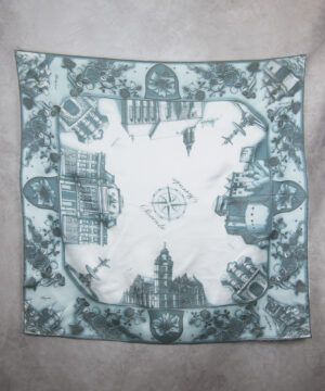 Alternative view of Luxusná hodvábna šatka SLOVENSKO WINTER, 90 x 90cm, Vyrobené na Slovensku