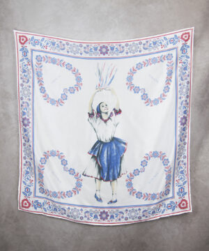 Alternative view of Luxusná hodvábna šatka TANEČNICA, 90 x 90cm, Vyrobené na Slovensku