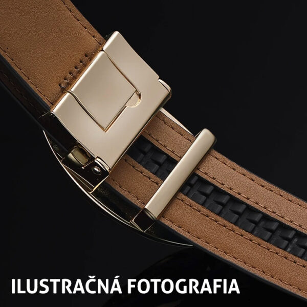 Kožený remeň pre opasky s automatickou prackou, šírka 3.5cm, bordová farba - Image 5