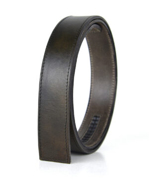 Alternative view of Kožený remeň pre opasky s automatickou prackou, šírka 3.5cm, olivová farba