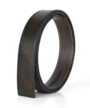 Kožený remeň pre opasky s automatickou prackou, šírka 3.5cm, olivová farba