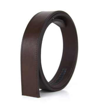 Kožený remeň pre opasky s automatickou prackou, šírka 3.5cm, tmavo hnedá farba