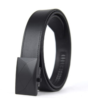 Luxusný kožený opasok s automatickou prackou BLACK POLYGON
