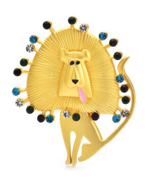 Luxusná brošňa v tvare kreatívneho zlatého leva