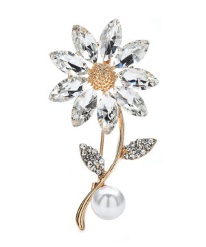 Luxusná brošňa v tvare ligotavej sedmokrásky