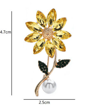 Alternative view of Luxusná brošňa v tvare ligotavej žltej sedmokrásky