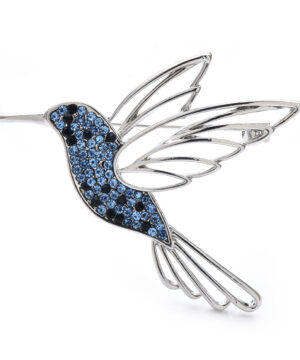 Luxusná brošňa v tvare modrého kolibríka