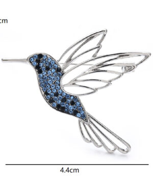 Alternative view of Luxusná brošňa v tvare modrého kolibríka