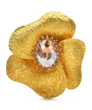Luxusná brošňa v tvare zlatej kvetiny