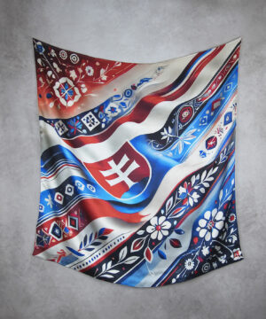Alternative view of Luxusná hodvábna šatka SLOVENSKÁ VLAJKA, 90 x 90cm, Vyrobené na Slovensku
