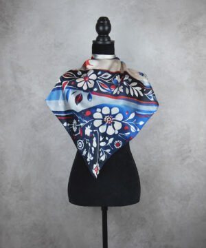 Luxusná hodvábna šatka SLOVENSKÁ VLAJKA, 90 x 90cm, Vyrobené na Slovensku