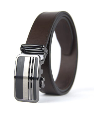 Alternative view of Luxusný kožený opasok s automatickou prackou SUIT