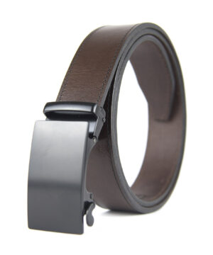 Alternative view of Luxusný kožený opasok s automatickou prackou CLEAR BLACK