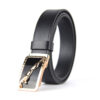 Luxusný kožený opasok s brzdou, šírka 3.5cm, GOLD JAGUAR