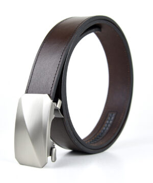 Alternative view of Luxusný kožený opasok s automatickou prackou 3D NICKEL NEW