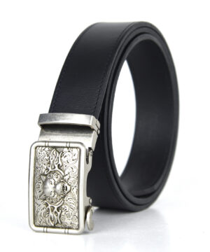 Luxusný kožený opasok s automatickou prackou OLD SILVER WOLF