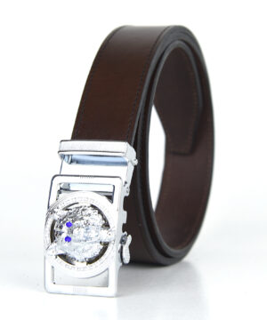 Alternative view of Luxusný kožený opasok s automatickou prackou 3D SILVER WOLF