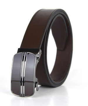 Alternative view of Luxusný kožený opasok s automatickou prackou BROWN VIPER
