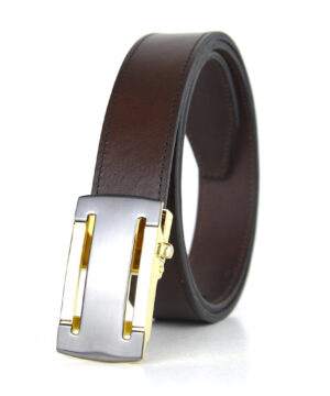 Alternative view of Luxusný kožený opasok s automatickou prackou GOLD BUTTON