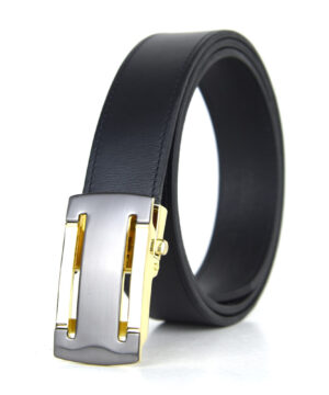 Luxusný kožený opasok s automatickou prackou GOLD BUTTON