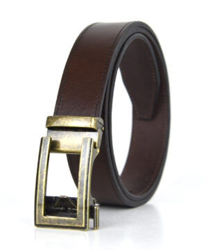 Alternative view of Luxusný kožený opasok s automatickou prackou ANTIQUE BRASS ELEGANT