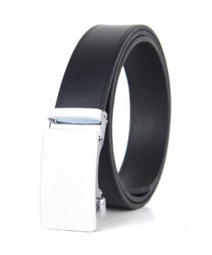 Luxusný kožený opasok s automatickou prackou WHITE