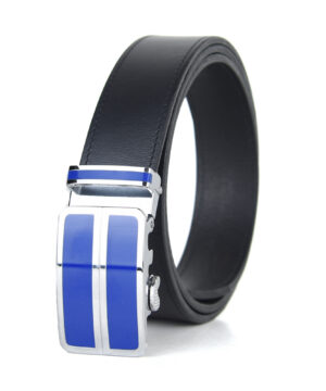 Luxusný kožený opasok s automatickou prackou BLUE DOUBLE