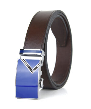 Alternative view of Luxusný kožený opasok s automatickou prackou BLUE TOP