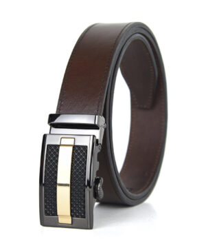 Alternative view of Luxusný kožený opasok s automatickou prackou HASHTAG