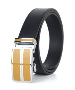 Luxusný kožený opasok s automatickou prackou BEIGE DOUBLE