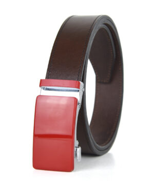 Alternative view of Luxusný kožený opasok s automatickou prackou RED
