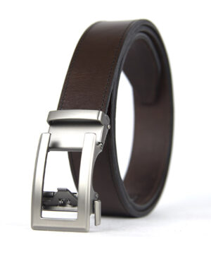 Alternative view of Luxusný kožený opasok s automatickou prackou NICKEL ELEGANT