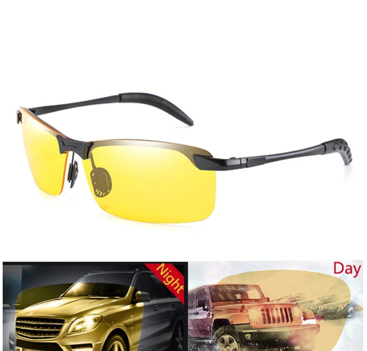 Ľahké unisex okuliare do auta na noc s polarizačným filtrom