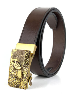 Alternative view of Luxusný kožený opasok s automatickou prackou GOLD EAGLE